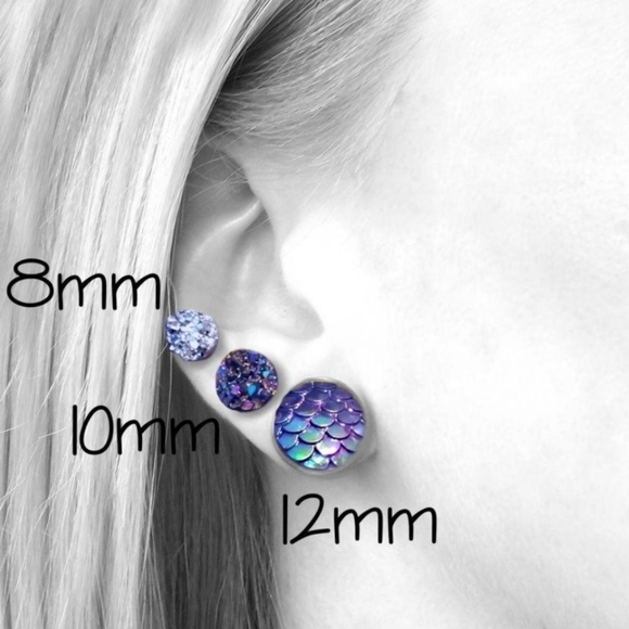 Purple Druzy Earrings - Picture 2 of 2